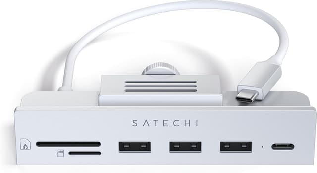 Thumbnail 6 de SATECHI Hub USB-C con morsetto per iMac e lettore Micro/SD: espansione dati per iMac 2019/2017 e iMac Pro (grigio siderale)