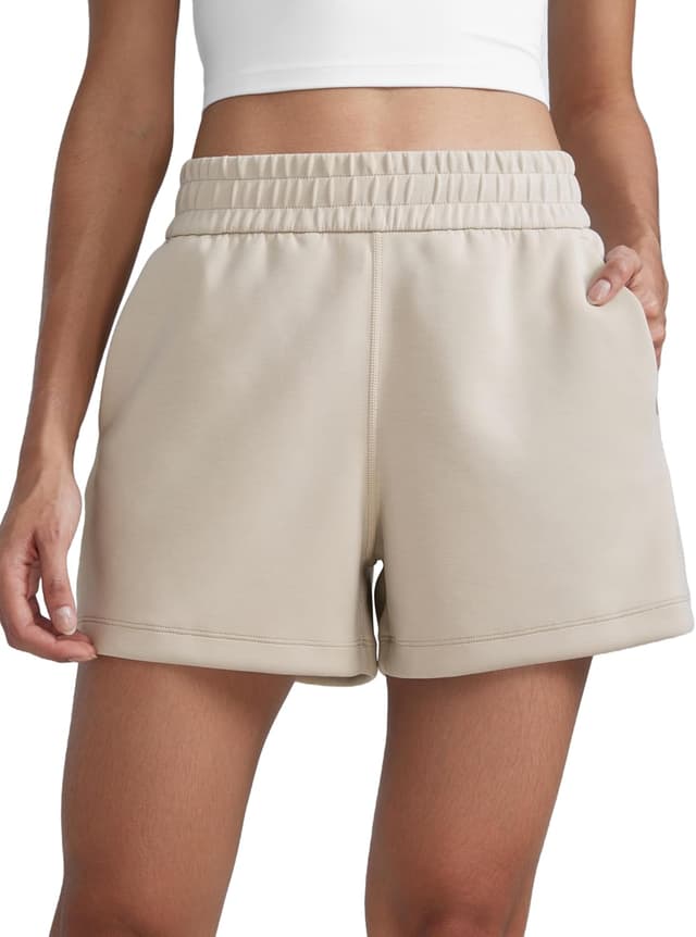Detalle de Shorts femme CRZ YOGA SoftAura à taille haute, tissu doux et stretch pour le quotidien