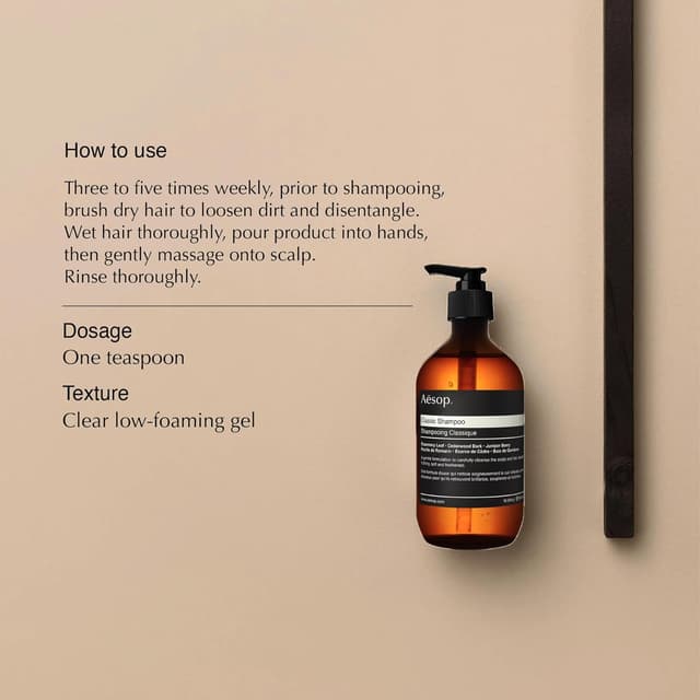 Detalle de Aesop Classic Shampoo (Gentle Formulation) with Rosemary, Cedarwood & Juniper Berry