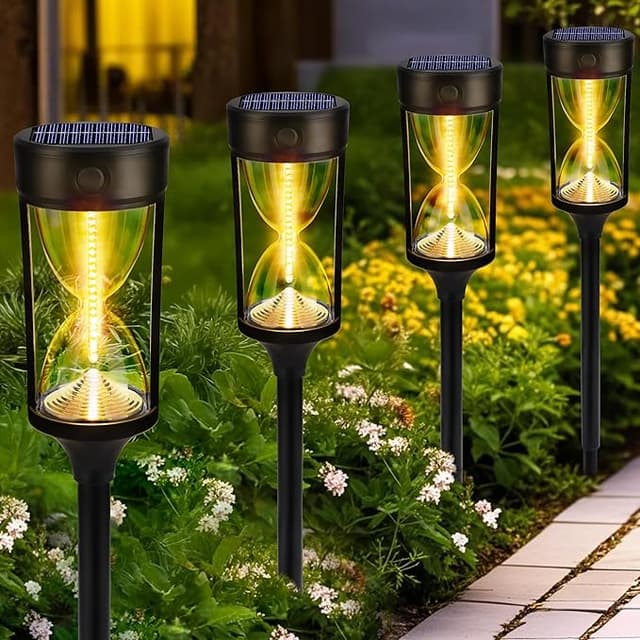 Detalle de Geemoo Luces Solares LED Jardin, 4 Piezas 🌞 Impermeables