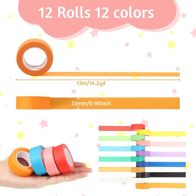 Thumbnail 1 de Fyguard Coloured Masking Tape 12 Rolls