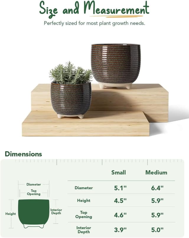 Thumbnail 3 de LE TAUCI Ceramic Plant Pots 12–16 cm