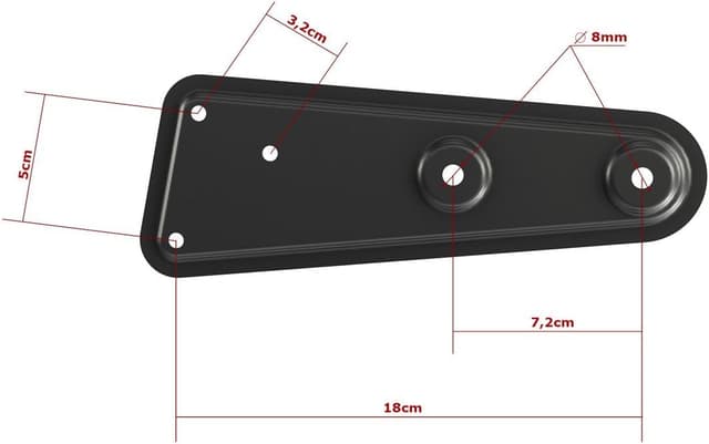 Detalle de RICOO Rallonge Adaptateur VESA universel pour support mural TV VA0100 (4 pièces) — passe de VESA 200x200 à 200x300/300x400