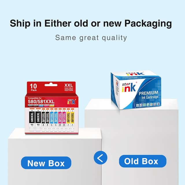 Thumbnail 6 de st@r ink 581XXL 580XXL Replacement Ink Cartridges (10-Pack) for Canon PGI-580XXL / CLI-581XXL