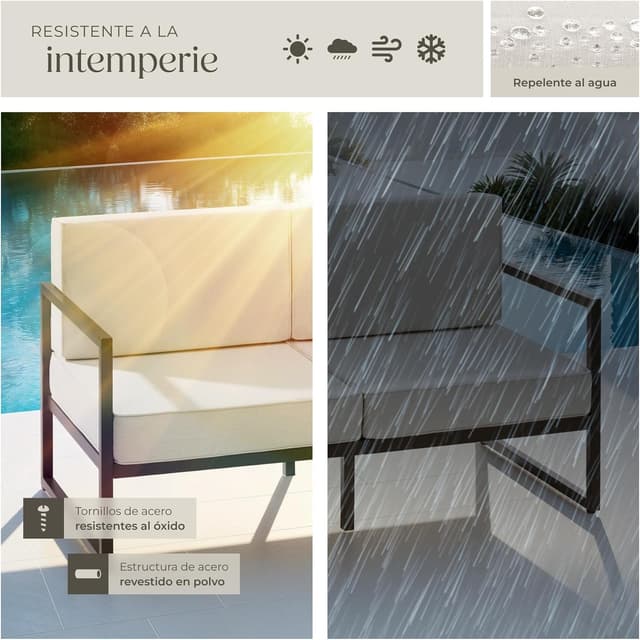 Thumbnail 6 de tectake Conjunto jardín exterior 2 plazas