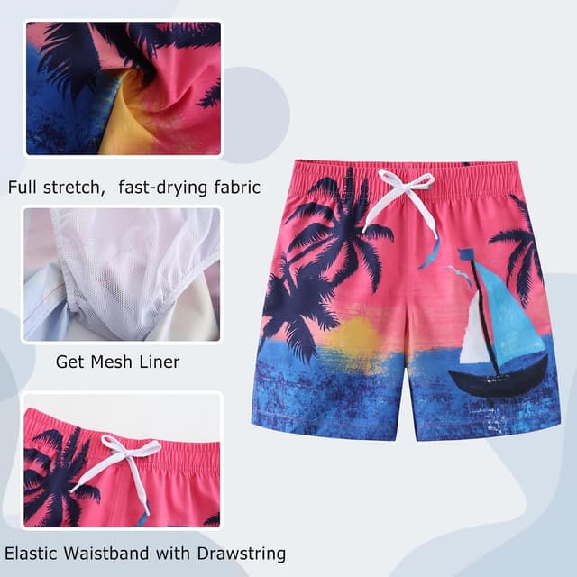 Detalle de Aisyee Jungen Badehose Kinder: schnell trocknende Badeshorts für 5–14 Jahre