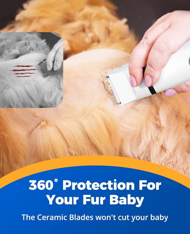 Detalle de oneisall 4in1 Leise Schermaschine für Hund & Katze – Wiederaufladbar mit 4 Multifunktions-Schneidköpfen