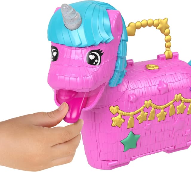 Detalle 1 de Polly Pocket Estuche Piñata Unicornios 🦄 con 2 Muñecas y Accesorios