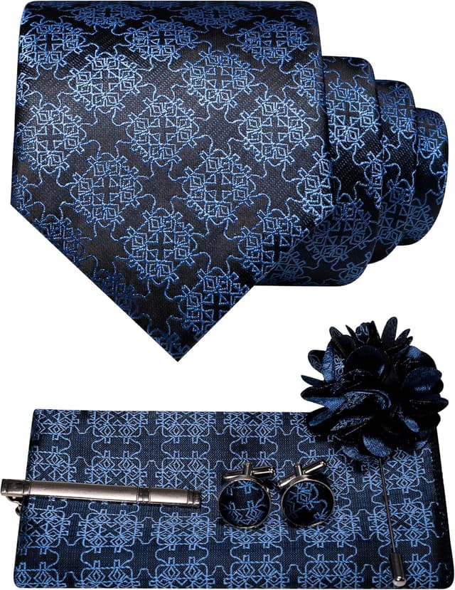 Detalle 2 de JEMYGINS Mens Tie Set 5PCS for Wedding