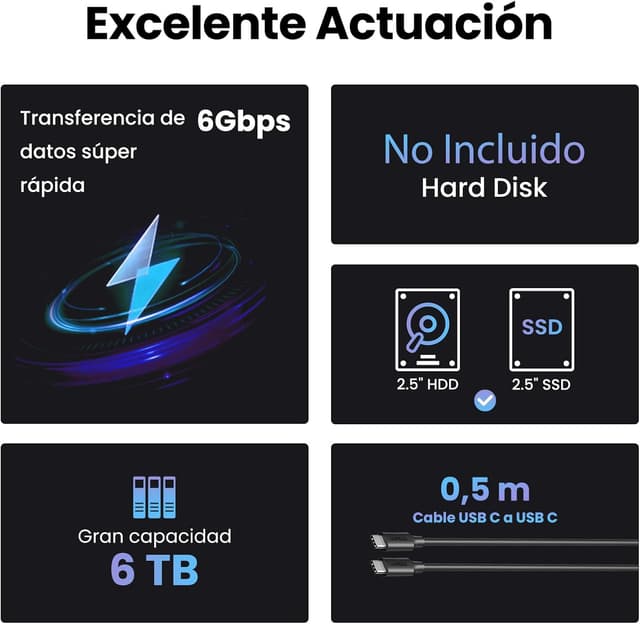 Thumbnail 3 de UGREEN Carcasa Disco Duro 2,5" USB C 10 TB