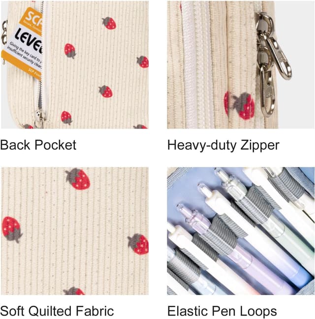 Detalle de LEDAOU Federmäppchen 50 Stifte Erdbeerreis