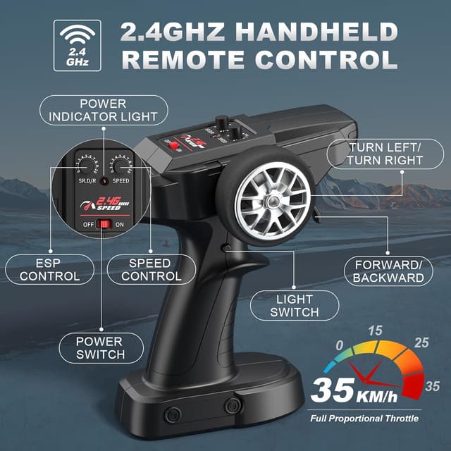 Detalle de Lamborghini RC Drift Car (1:18) 4WD remote control drift car with full-proportional throttle and LED lights