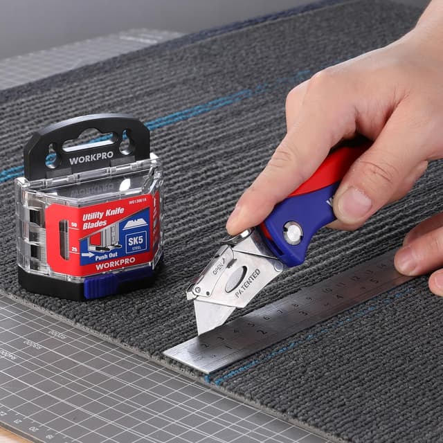 Thumbnail 6 de WORKPRO Lame trapèze en acier SK5 pour cutter avec distributeur (lot de 50 pièces)