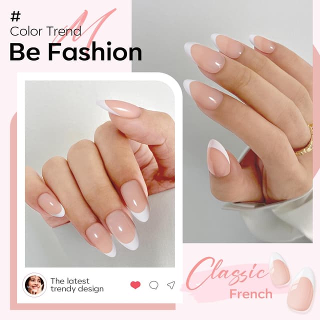 Thumbnail 2 de Modelones French Tip Press On Nails 32pcs