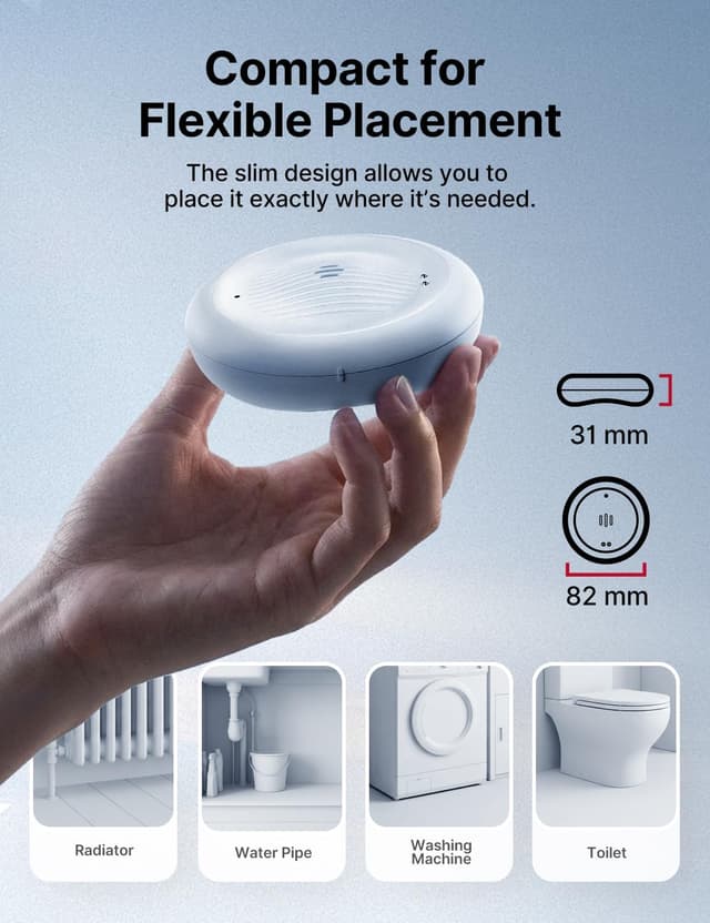 Thumbnail 5 de X-Sense Wi‑Fi Water Leak & Low Temperature Alarm (SWS0B) Smart 2-in-1 Sensor, 3-Pack