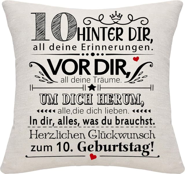 Detalle de Bommex Kissenbezug Geburtstagsmotiv 45x45 cm