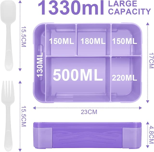 Detalle 1 de IJIAMY Brotdose Kinder 1300ml Bento Box für Schule