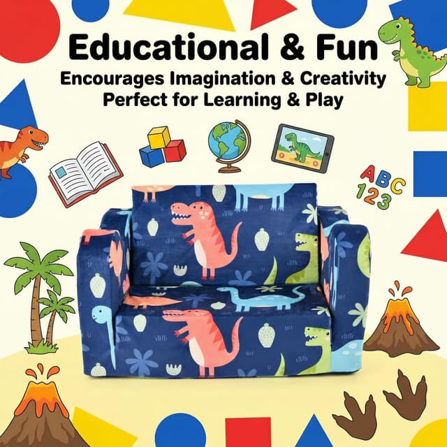 Thumbnail 5 de ONEKUKA Kids Sofa Couch 2-in-1 Toddler Bed 🎄