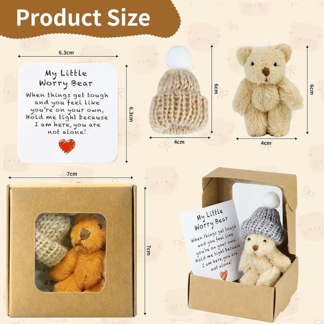 Detalle 2 de Worry Bear Hug in a Box 6-Pack