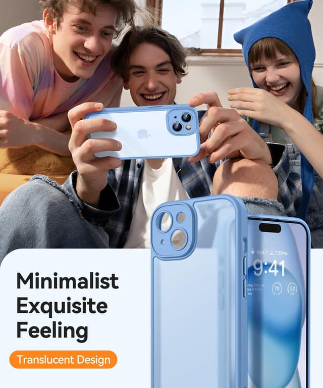 Thumbnail 5 de CANSHN Funda Mate iPhone 15 6.1" 📱 Protección Total Azul Claro