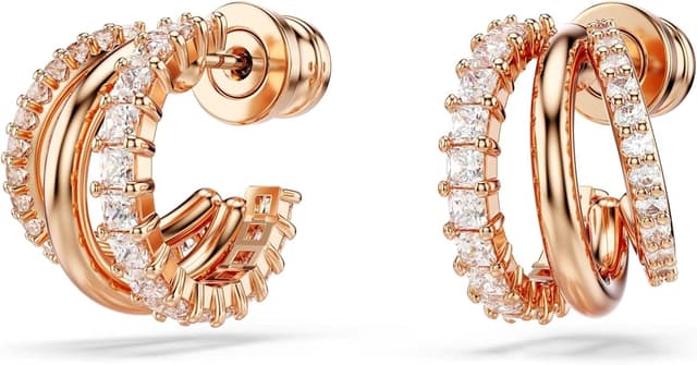 Thumbnail 2 de Swarovski Pendientes aro Hyperbola Mini, blancos 💍