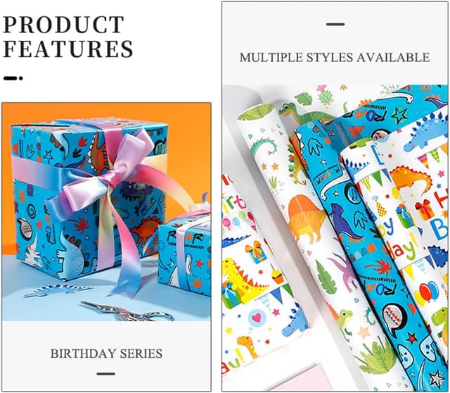 Thumbnail 5 de Dinosaur Wrapping Paper 3 Rolls