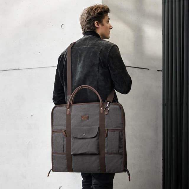 Detalle de S-Zone sac à main pour voyage d’affaires en toile et cuir, homme & femme