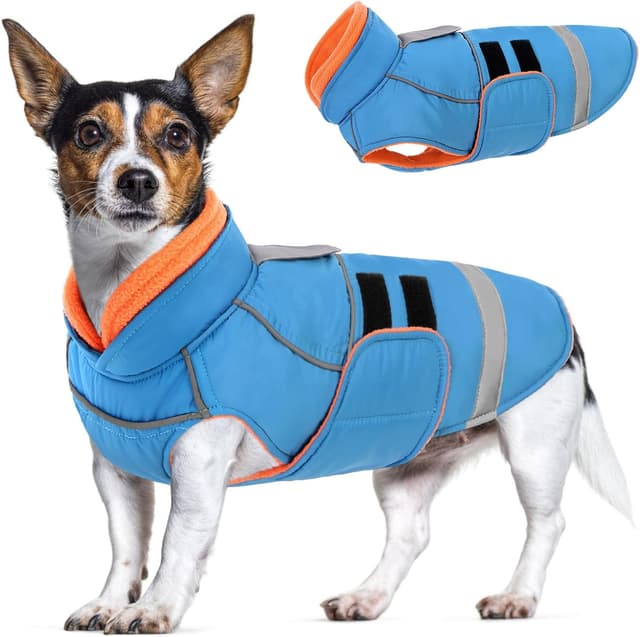 Imagen de CITÉTOILE Hundejacke mit Klettverschluss – reflektierend, Führungsöse & wärmender Kragen, blau (XS) en OfertitasTOP