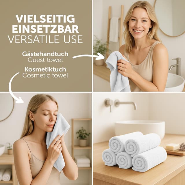 Detalle 2 de Blumtal Premium Gästehandtücher Set 12 teilig