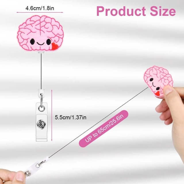 Detalle de OFFCUP Porte-badge enrouleur rétractable (lot de 4) avec clip crocodile