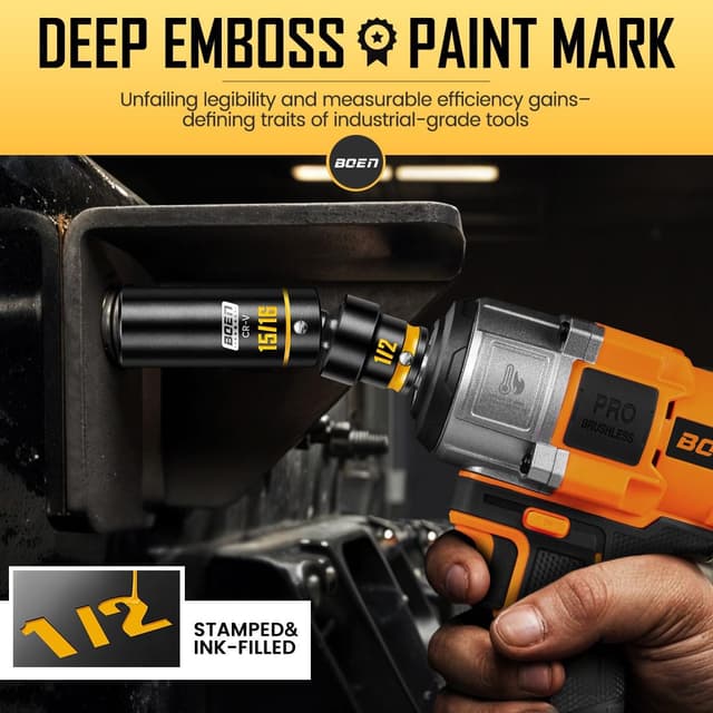 Detalle 2 de BOEN 1/2-Inch Drive Impact Socket Set (65-Piece) — SAE & Metric Deep/Shallow Cr-V