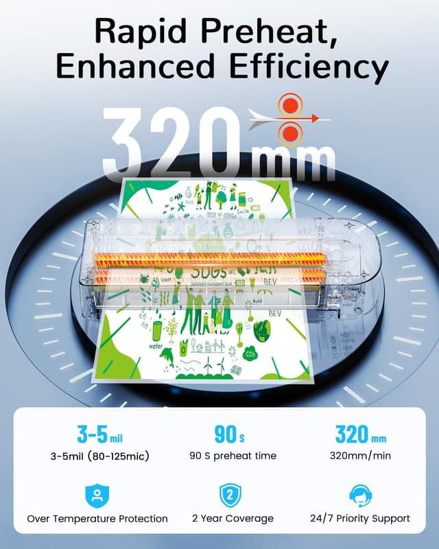 Detalle de MAXDONE Laminator Machine A4 90s warm up