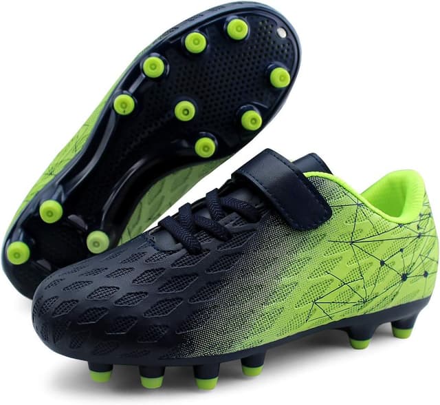 Detalle de Kids Firm Ground Fußballschuhe für Jungen & Mädchen von JABASIC – mit Klettverschluss