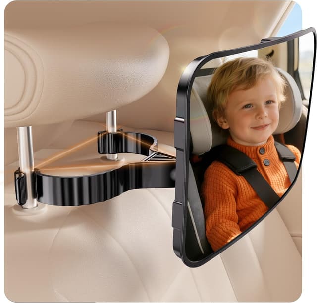Detalle de Mirrorsafe Rear-Facing Car Seat Mirror (Anti-Shake, 360° Adjustable) with Headrest Hook Clip