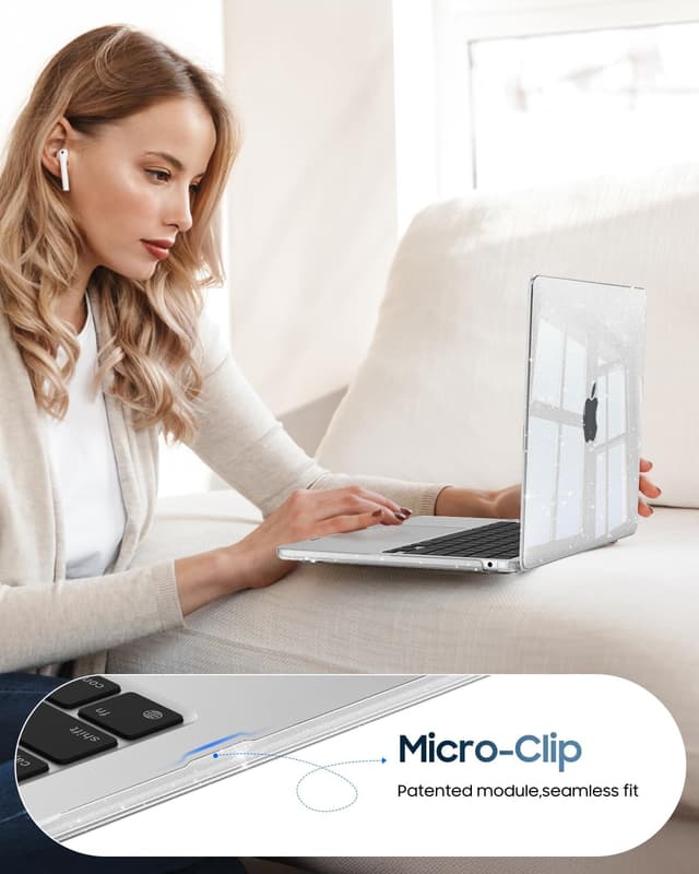 Thumbnail 2 de Fintie Hülle MacBook Air 13.6 Zoll Transparent Glitzer