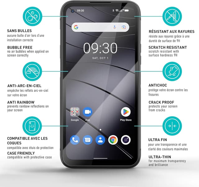 Detalle 2 de smartect Verre Trempé (3 pièces) pour Gigaset GX6, HD anti-rayures 9H, clair