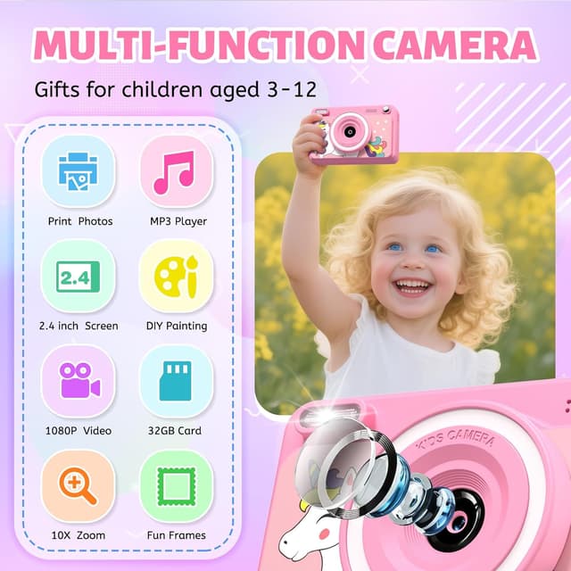 Thumbnail 1 de GREENKINDER Kids Camera Instant Print 1080P