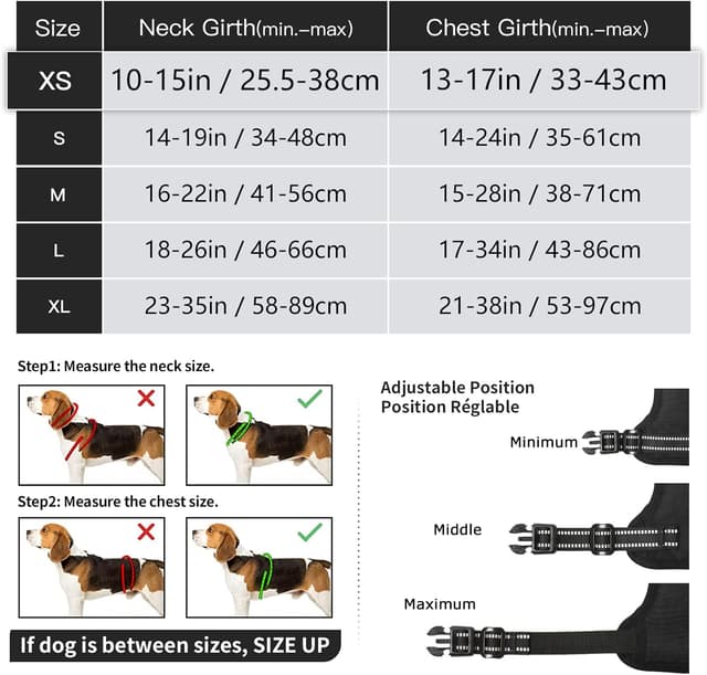 Detalle de HEELE Dog Harness for No Pull Walks XS