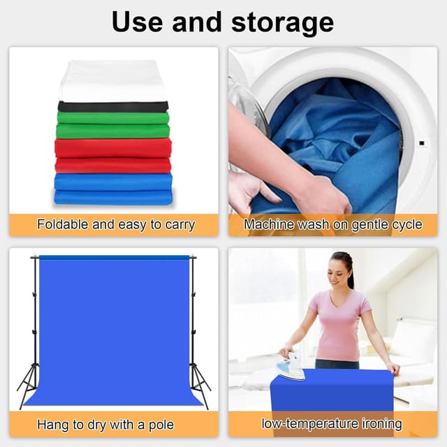 Detalle de PULUZ 2m x 2m Blue Photography Backdrop (washable polyester) for studio, tabletop, chroma key