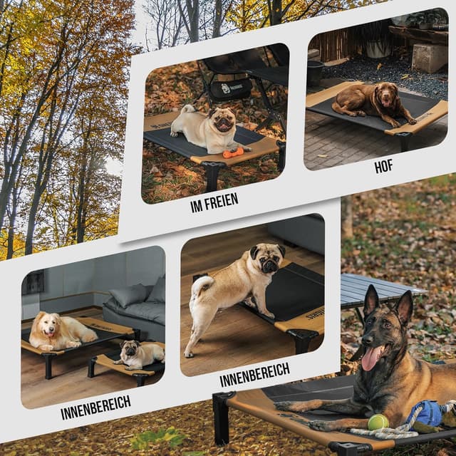 Detalle de Lit surélevé pour chien OneTigris (taille M) 106 x 76 cm, hauteur 21 cm