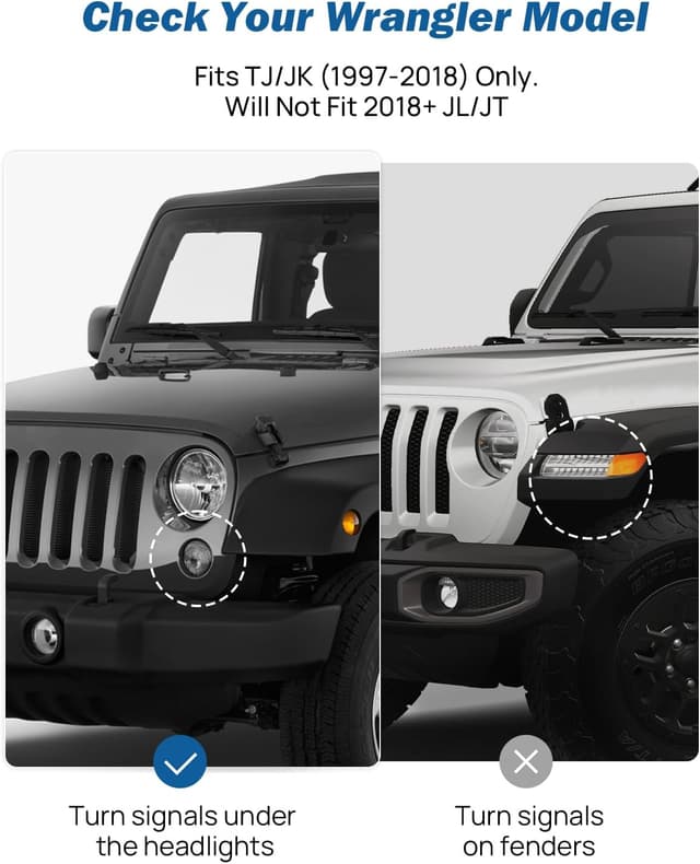 Thumbnail 6 de JOYTUTUS Wrangler Mirrors Wider View