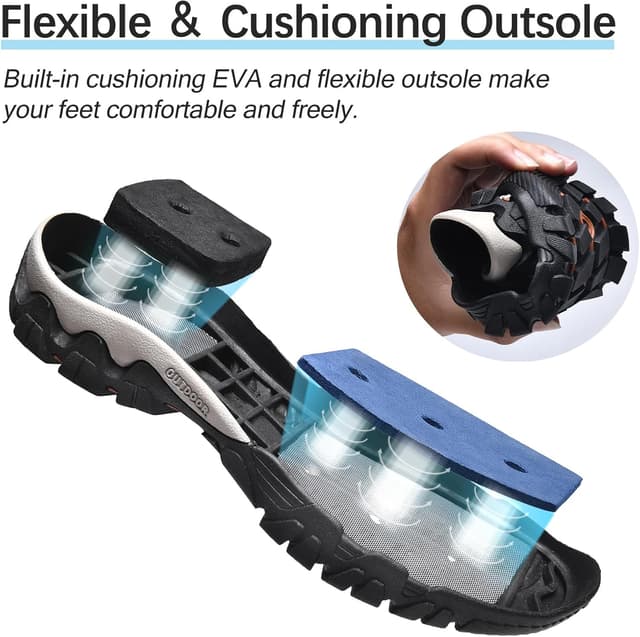 Detalle 2 de TRAILBLITZ Men’s Quick-Drying Water Shoes for Hiking, Wading & Water Sports