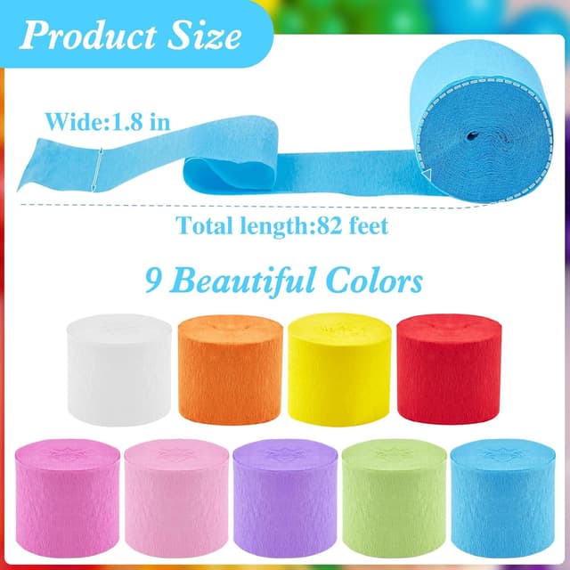 Detalle de Buntes Krepppapier SUNBEAUTY Regenbogen 9 Rollen