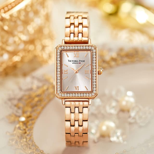 Detalle 2 de VICTORIA HYDE orologio rettangolare da donna verde con quadrante analogico al quarzo e cinturino in acciaio inox