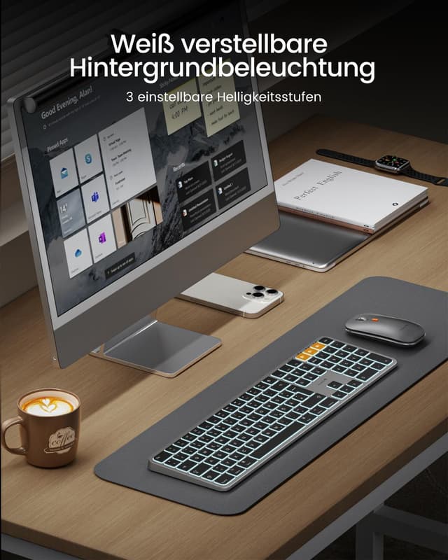 Thumbnail 2 de ProtoArc KM100-A Kabelloses Tastatur‑Maus Set 1200 mAh