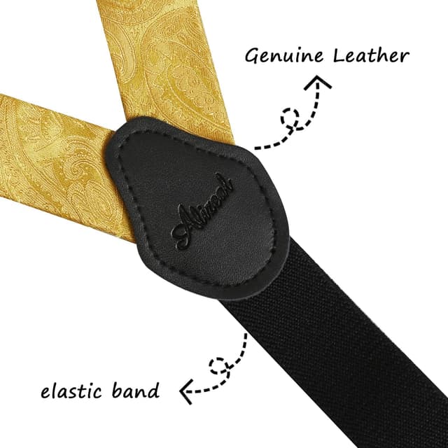 Detalle de Alizeal Boys Adjustable Floral Paisley Pre-tied Bow Tie & Y Shape Braces Set