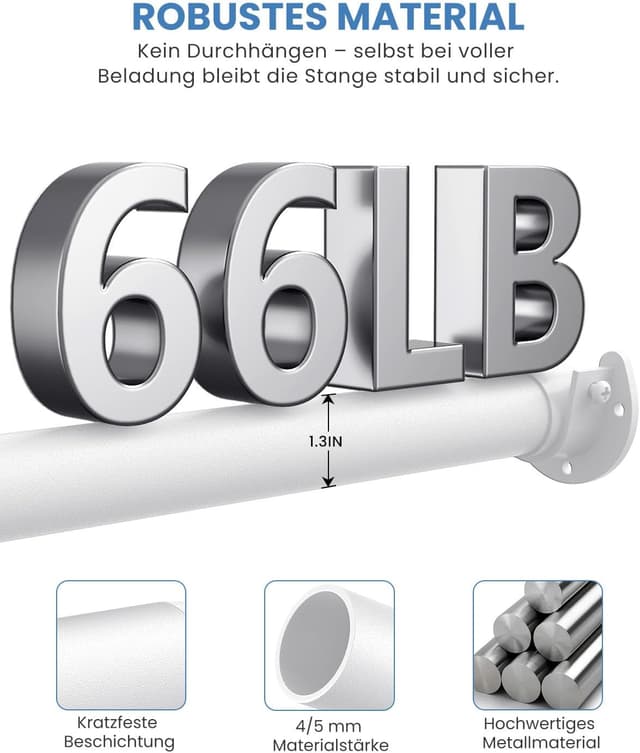 Thumbnail 3 de Kleiderstange Schrank Ausziehbar 43–97 cm Weiß