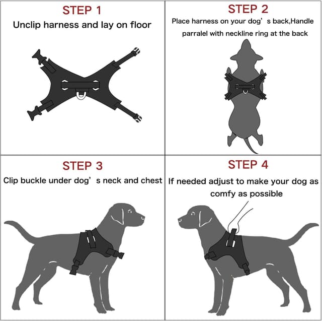 Detalle 2 de FYY No-Pull Dog Harness (Breathable Adjustable Vest) with Lead and Reflective Strips – S-Purple