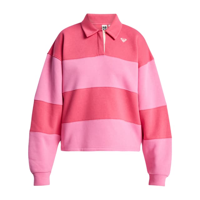 Detalle de Roxy Cross Your Mind: sudadera de mujer con cuello tipo camisa y botones