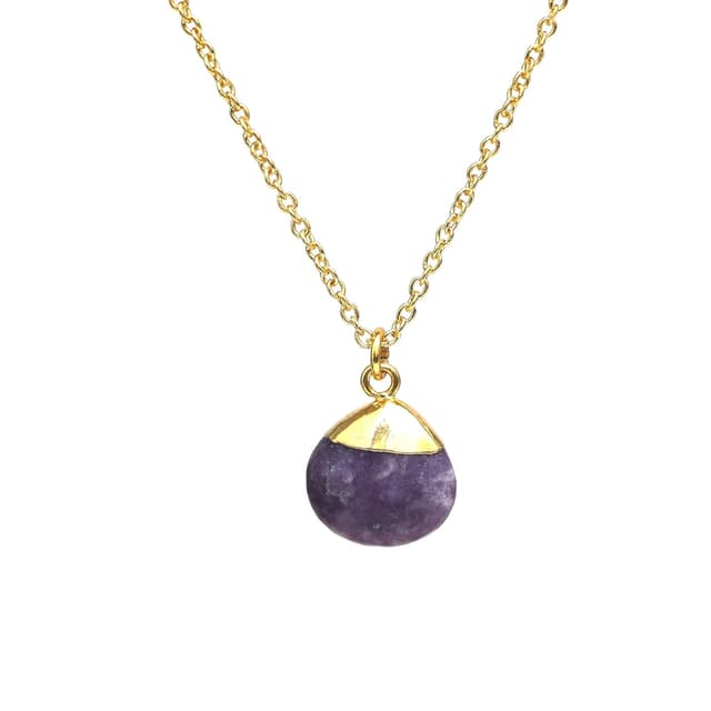 Imagen de Gempires Purple Lepidolite Necklace Pear Pendant en OfertitasTOP